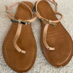 Women’s Merona T-strap Sandals w/ Gold Bow